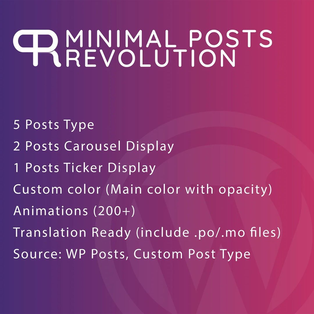 Minimal Posts Revolution For Elementor Plugin