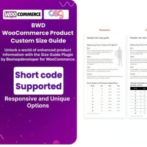 Product Custom Size Guide For WooCommerce